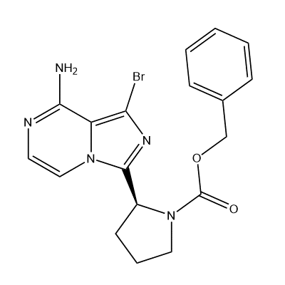 (S)-Benzyl 2-(8-amino-1-bromoimidazo[1,5-a]pyrazin-3-yl)pyrrolidine-1-carboxylate structure