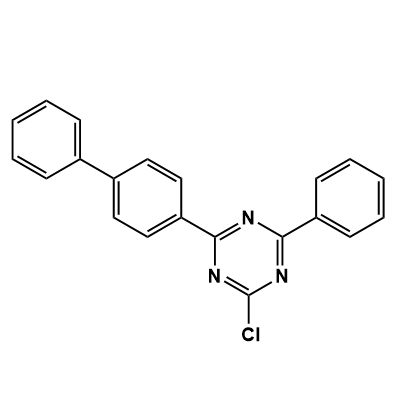 2-chloro-4-(biphenyl-4-yl)-6-phenyl-1,3,5-triazine structure