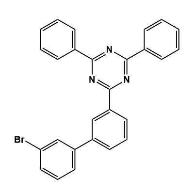 2-(3'-bromo-[1,1'-biphenyl]-3-yl)-4,6-diphenyl-1,3,5-triazine structure