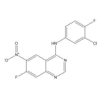 N-(3-Chloro-4-fluorophenyl)-7-fluoro-6-nitro-4-quinazolinamine structure