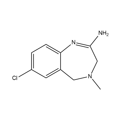 7-Chloro-4-methyl-4,5-dihydro-3H-benzo[e][1,4]diazepin-2-amine structure