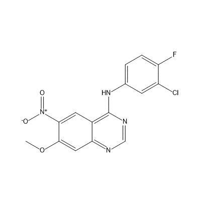 N-(3-Chloro-4-fluorophenyl)-7-methoxy-6-nitroquinazolin-4-amine structure