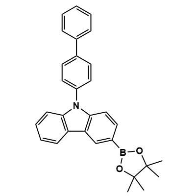 9-([1,1'-biphenyl]-4-yl)-3-(4,4,5,5-tetramethyl-1,3,2-dioxaborolan-2-yl)-9H-carbazole structure