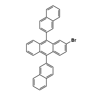 2-Bromo-9,10-bis(2-naphthalenyl)anthracene structure
