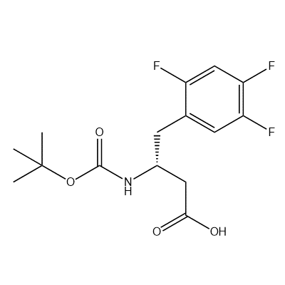 Boc-(R)-3-Amino-4-(2,4,5-trifluorophenyl)butanoic acid structure