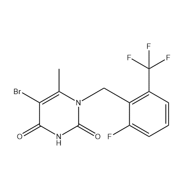 5-Bromo-1-[2-Fluoro-6-(trifluoromethyl)benzyl]-6-methylpyrimidine-2,4(1H,3H)-dione structure