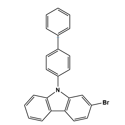 9-([1,1'-biphenyl]-4-yl)-2-bromo-9H-carbazole structure
