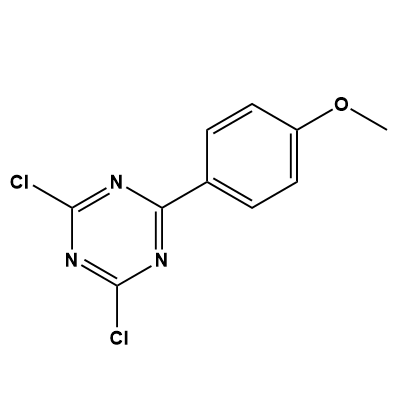 2,4-dichloro-6-(4-methoxyphenyl)-1,3,5-triazine structure