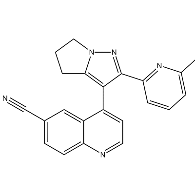 4-(2-(6-Methylpyridin-2-yl)-5,6-dihydro-4H-pyrrolo[1,2-b]pyrazol-3-yl)quinoline-6-carbonitrile structure